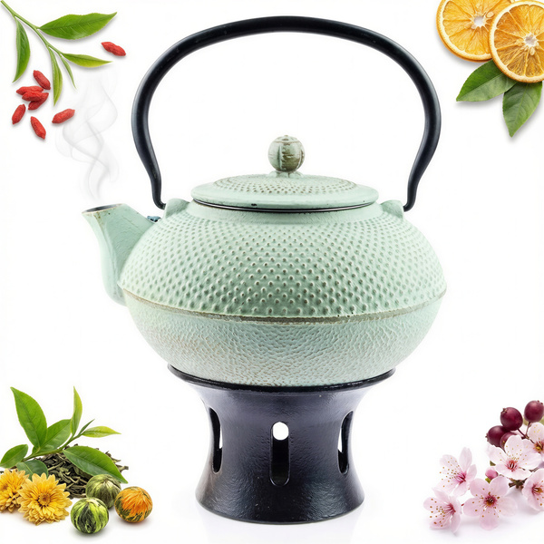 ZAPARZACZ ŻELIWNY ZESTAW CZAJNIK 1,5 L PODGRZEWACZ