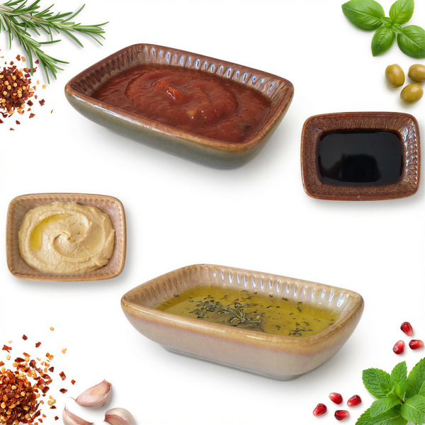 MISECZKA POJEMNIK DO SOSU DIPÓW SOSJERKA PROSTOKĄTNA CERAMICZNA 30ML