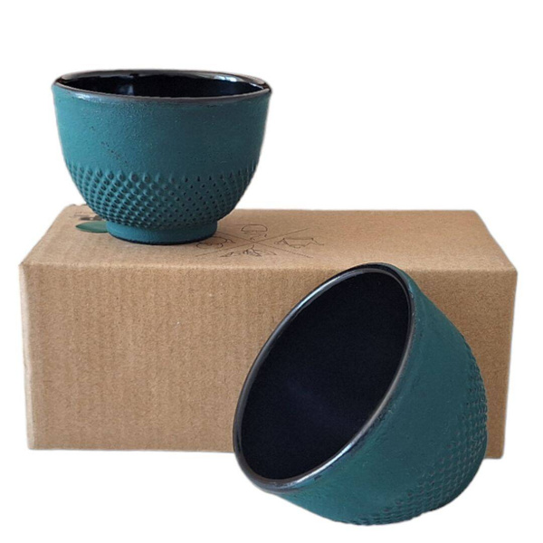 CZARKI ŻELIWNE 2x ZESTAW ŻELIWNY DO HERBATY FILIŻANKI DO NAPARÓW