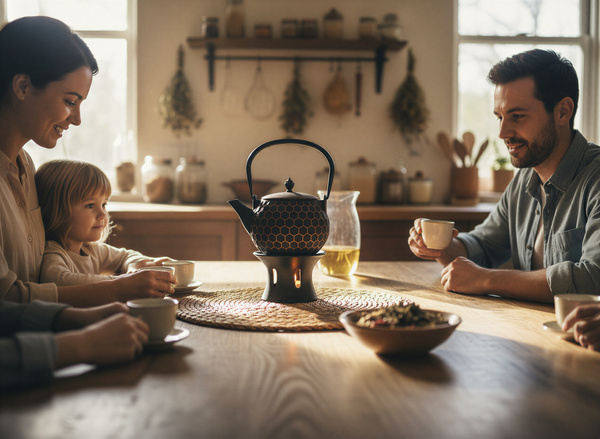 CZAJNIK ŻELIWNY IMBRYK PSZCZOŁKA 1,2 L ZAPARZACZ DO HERBATY + PODGRZEWACZ