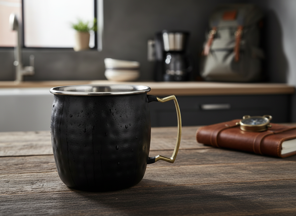 KUBEK STAL NIERDZEWNA 475 ML CZARNA POWŁOKA