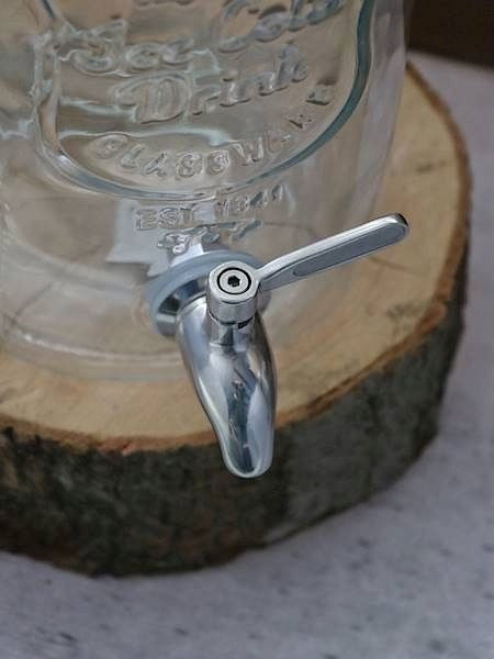 KRANIK STALOWY KRAN DO SŁOJA KARAFKI + USZCZELKA