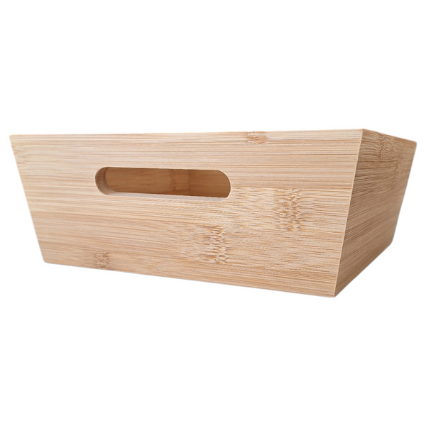TACA BAMBUSOWA SKRZYNKA KWADRATOWA ORGANIZER Z DREWNA PUDEŁKO 20x20x7,5 cm