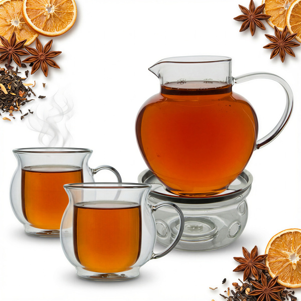 ZESTAW DO GRZANEGO WINA KUBKI DZBANEK PODGRZEWACZ