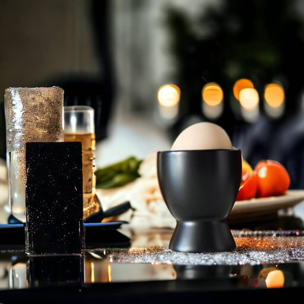 KIELISZEK DO JAJKA PODSTAWKA DO JAJA CZARNY