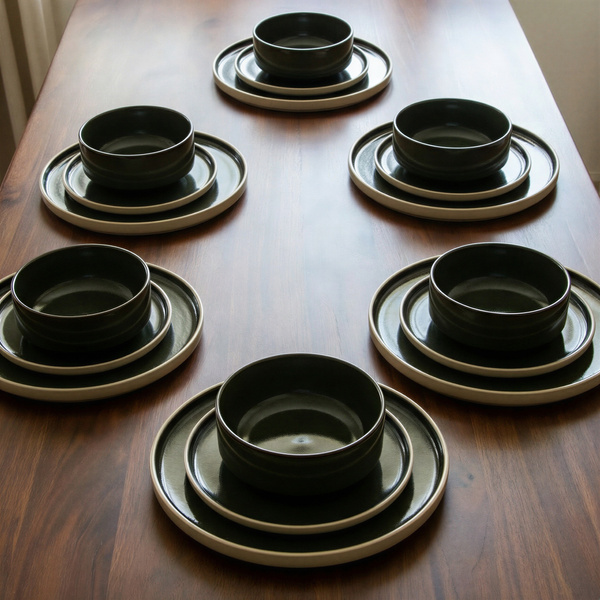 SERWIS OBIADOWY KOMPLET TALERZY 18EL. ZASTAWA OBIADOWA ZESTAW NA 6 OSÓB