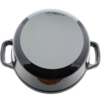 GARNEK ŻELIWNY 4.5L EMALIOWANY Z POKRYWKĄ GAR CZARNY RONDELEK SOLIDNY