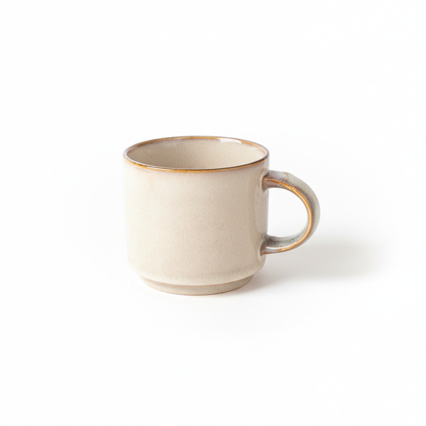 KUBKI DO KAWY HERBATY KUBEK ZESTAW 6 SZT BEŻOWO SZARE 350 ML Ø 9,5 CM