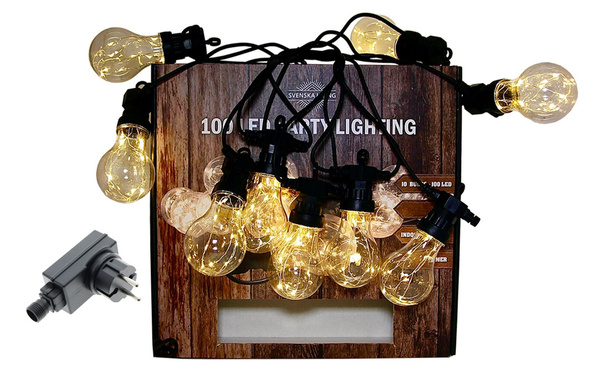 LAMPKI OGRODOWE ŻARÓWKI ŁAŃCUCH LED GIRLANDA 230V