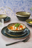 SERWIS OBIADOWY CERAMICZNY 18 ELEMENTÓW DLA 6 OSÓB NAVY GREY OMBRES