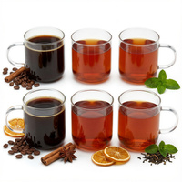 SZKLANKI 6 SZTUK BOROSILIKATOWE 330 ML PRZEZROCZYSTE DO KAWY I HERBATY