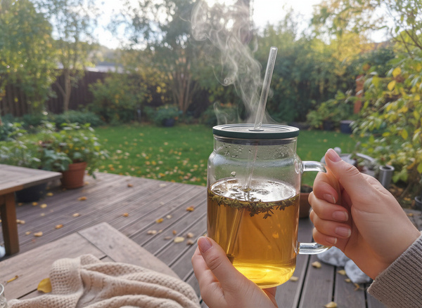 KUBEK BIDON DUŻY SZKLANY 1,5L PRZEZROCZYSTY Z POKRYWKĄ I SŁOMKĄ BIG SZKLANA