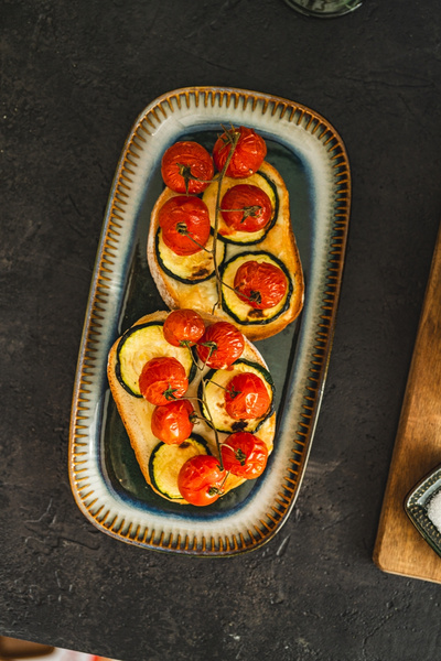 PÓŁMISEK TALERZ CERAMICZNY PROSTOKĄTNY OMBRES 30 CM DO SERWOWANIA DAŃ