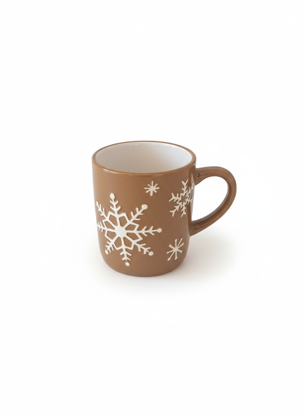 DUŻY KUBEK ŚWIĄTECZNY DO CZEKOOLADY 600ML BRĄZOWY BŁYSZCZĄCY ZMYWARKA Ø 9,5