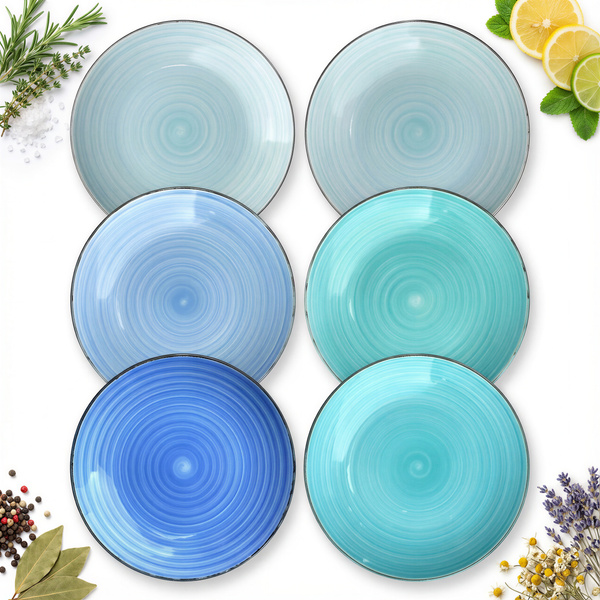 TALERZE OBIADOWY PŁASKIE 27CM DUŻE 6 SZTUK