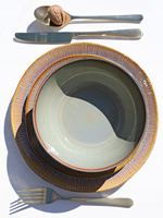 SERWIS OBIADOWY zestaw talerzy ceramicznych 18 el. STORM BROWN na 6 osób