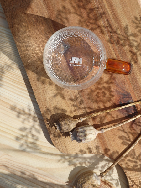 Żaroodporny szklany ZESTAW JACK zaparzacz + 2 szklanki BURSZTYN