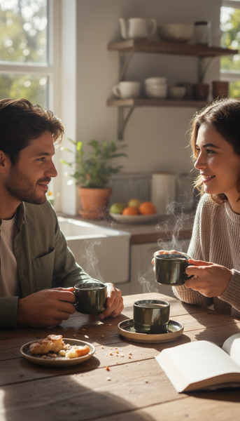 SERWIS OBIADOWYO KAWOWY 30 EL. DLA 6 OSÓB FILIŻANKI DO KAWY GREEN CERAMIKA