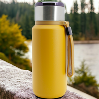 TERMOS KUBEK TERMICZNY PODRÓŻNY STALOWY 650 ml  DO KAWY HERBATY WODY +SITKO