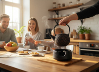 CZAJNIK ŻELIWNY IMBRYK PSZCZÓŁKA 1,8L DO HERBATY + PODGRZEWACZ ŻELIWNY