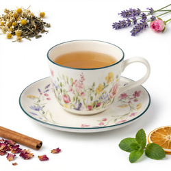 Filiżanka ze spodkiem PANI KWIATEK ceramiczna 250ml