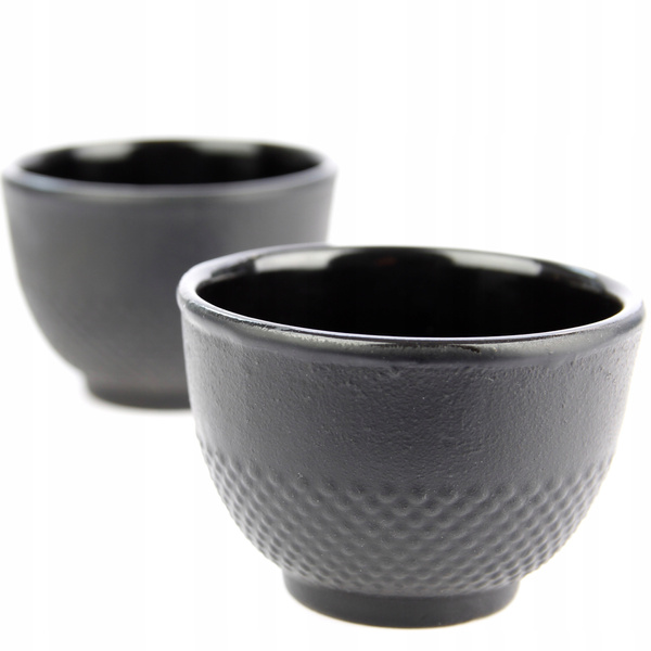 FILIŻANKI CZARKI ŻELIWNE ZESTAW DLA 6 OSOB DO HERBATY I ZIÓŁ 100 ml CZARNE