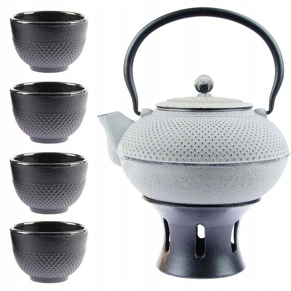 IMBRYK ŻELIWNY 1,5L ZESTAW 4x CZARKI PODGRZEWACZ