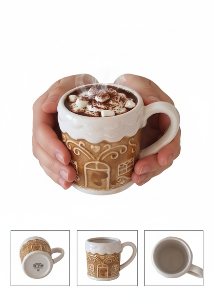 KUBEK DO GORĄCEJ CZEKOLADY BIAŁY 400 ML BŁYSZCZĄCY DO PICIA ZMYWARKA 10×9,5