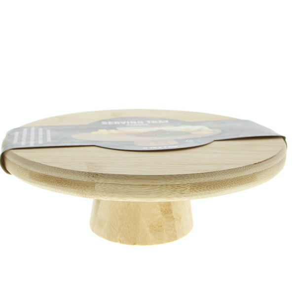 PATERA TALERZ NA CIASTO PRZEKĄSKI OWOCE 20 cm BAMBUSOWA DREWNIANA NA NODZE