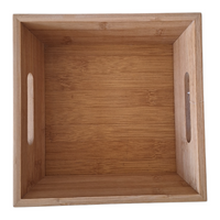 TACA BAMBUSOWA SKRZYNKA KWADRATOWA ORGANIZER Z DREWNA PUDEŁKO 20x20x7,5 cm