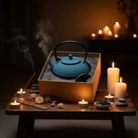 CZAJNIK ŻELIWNY IMBRYK 1.8L DUŻY TURKUSOWY DO HERBATY + ZAPARZACZ STALOWY