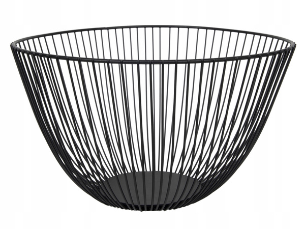 KOSZYK na owoce warzywa METALOWY druciany 26,5 cm okrągły CZARNY misa LOFT