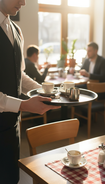 TACA KELNERSKA KUCHENNA ANTYPOSLIZGOWA CZARNA 41 cm DO SERWOWANIA PODAWANIA