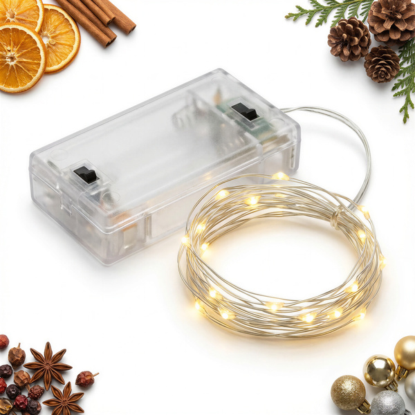 LAMPKI LED 10 DIOD DRUCIKI 1 X 100CM TIMER BATERIE