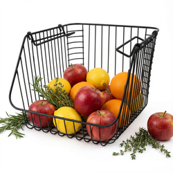 KOSZYK METALOWY PIĘTROWY CZARNY NA WARZYWA OWOCE