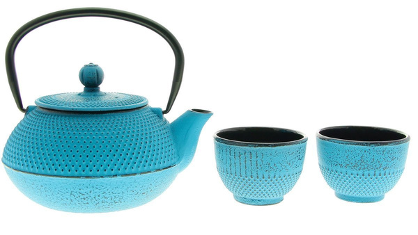 IMBRYK ŻELIWNY 2x CZARKI PODSTAWKA ŻELIWNA