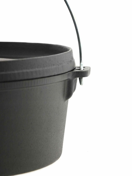 KOCIOŁEK GARNEK ŹELIWNY GAR MYŚLIWSKI Z POKRYWKĄ