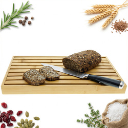 DESKA DO KROJENIA CHLEBA BAMBUSOWA Z PODSTAWKĄ