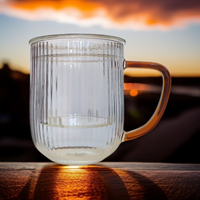 SZKLANKA KUBEK TERMICZNY 0,4L ZAPARZACZ SZKLANY DO PARZENIA HERBATY I ZIÓŁ