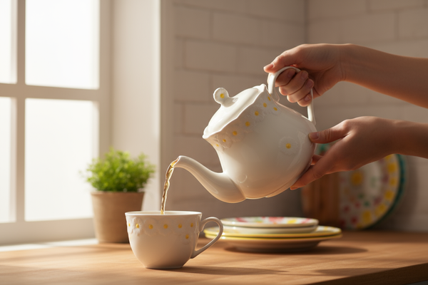 DZBANEK DO KAWY HERBATY CERAMICZNY 0.8L ELEGANCKI I FUNKCJONALNY DAISY LINE