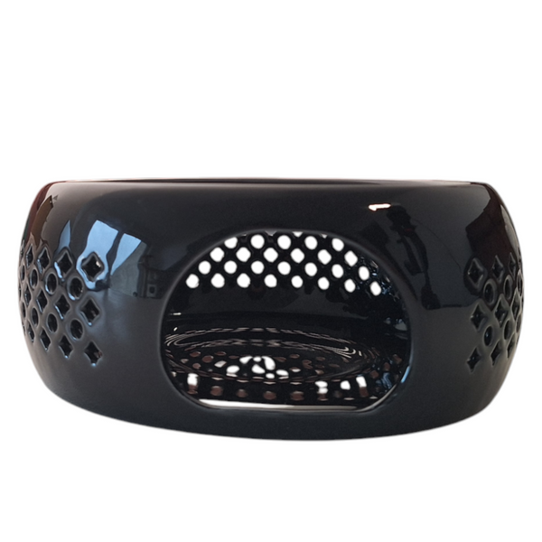 PODGRZEWACZ CERAMICZNY DO DZBNAKA CZAJNIKA NA ŚWIECZKĘ TEA LIGHT CZARNY