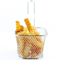 KOSZYK MINI KOSZYCZEK DO DO SERWOWANIA PRZEKĄSEK MIEŚCI 100G FRYTEK STALOWY