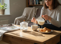 MLECZNIK CUKIERNICZKA ZESTAW CUKIERNICA POJEMNIK NA CUKIER DZBANUSZEK MLEKO