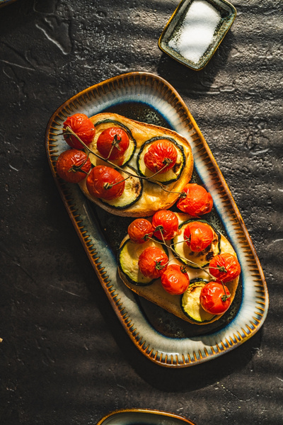 PÓŁMISEK TALERZ CERAMICZNY PROSTOKĄTNY OMBRES 30 CM DO SERWOWANIA DAŃ