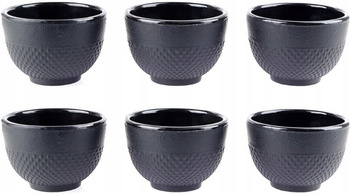 CZARKI ŻELIWNE 6 SZT ZESTAW ŻELIWNY DO HERBATY