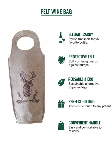 FILCOWA TORBA NA WINO PREZENT JASNY BEŻOWY 35×15×8,5 CM DO BUTELEK