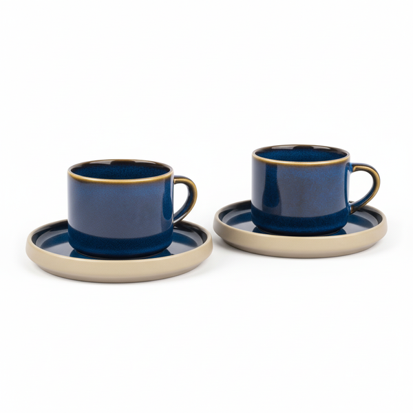 FILIŻANKI ZESTAW KAWOWY ZE SPODKAMI DO KAWY HERBATY 200 ml GRANAT Ø 8,5 CM