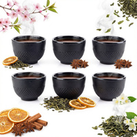 CZARKI ŻELIWNE 6 SZT ZESTAW ŻELIWNY DO HERBATY