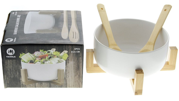 MISKA PÓŁMISEK PORCELANOWA SALATERKA BAMBUS