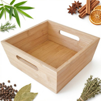 TACA BAMBUSOWA SKRZYNKA KWADRATOWA ORGANIZER Z DREWNA PUDEŁKO 20x20x7,5 cm